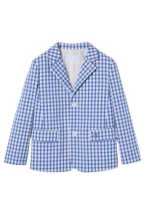 Light blue and white gingham cotton jacket GUCCI KIDS | 848674XWA754337